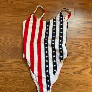 Hollister small USA flag one piece swimsuit